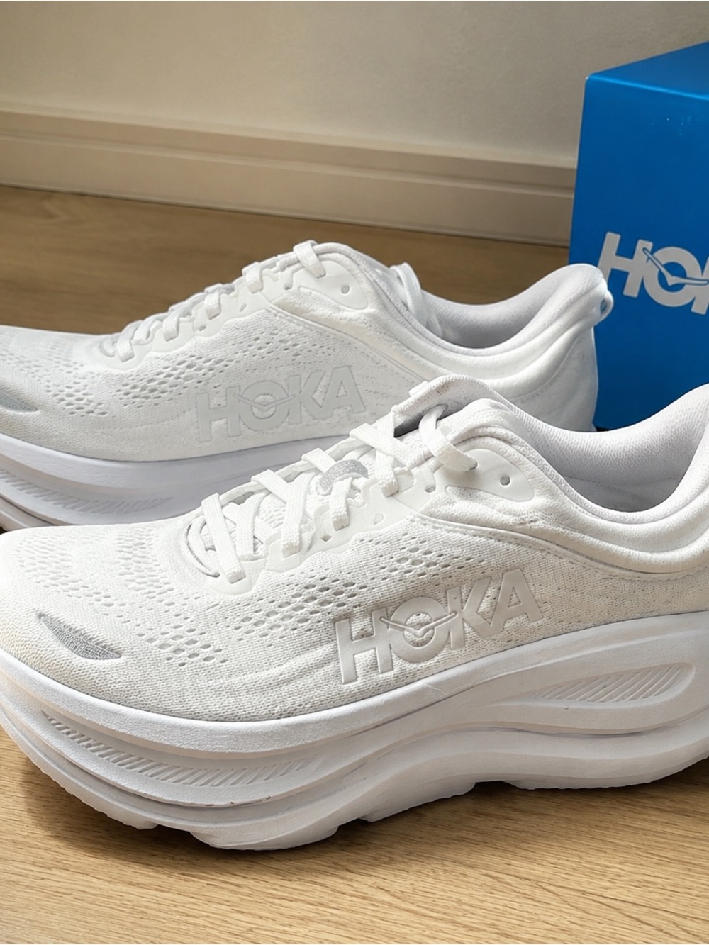 Hoka Women's All-White Athletic Running Shoes - Lightweight Cushion